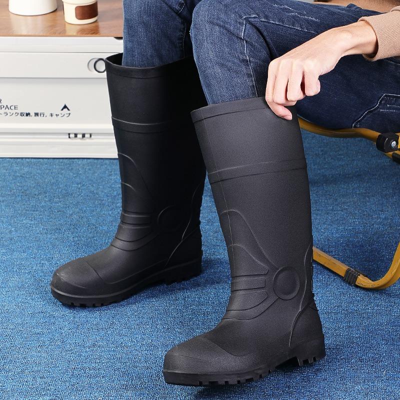 Men's tall rain shoes Thickened matte yellow rubber shoes Wading boots Worker shoes Water shoes Men's rain boots High water boots