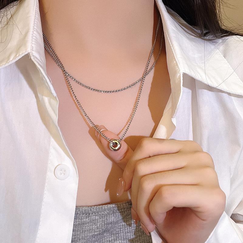 Ring Double Necklace 2025 Popular Premium Clavicle Chain Autumn and Winter Fashion Versatile Accessories