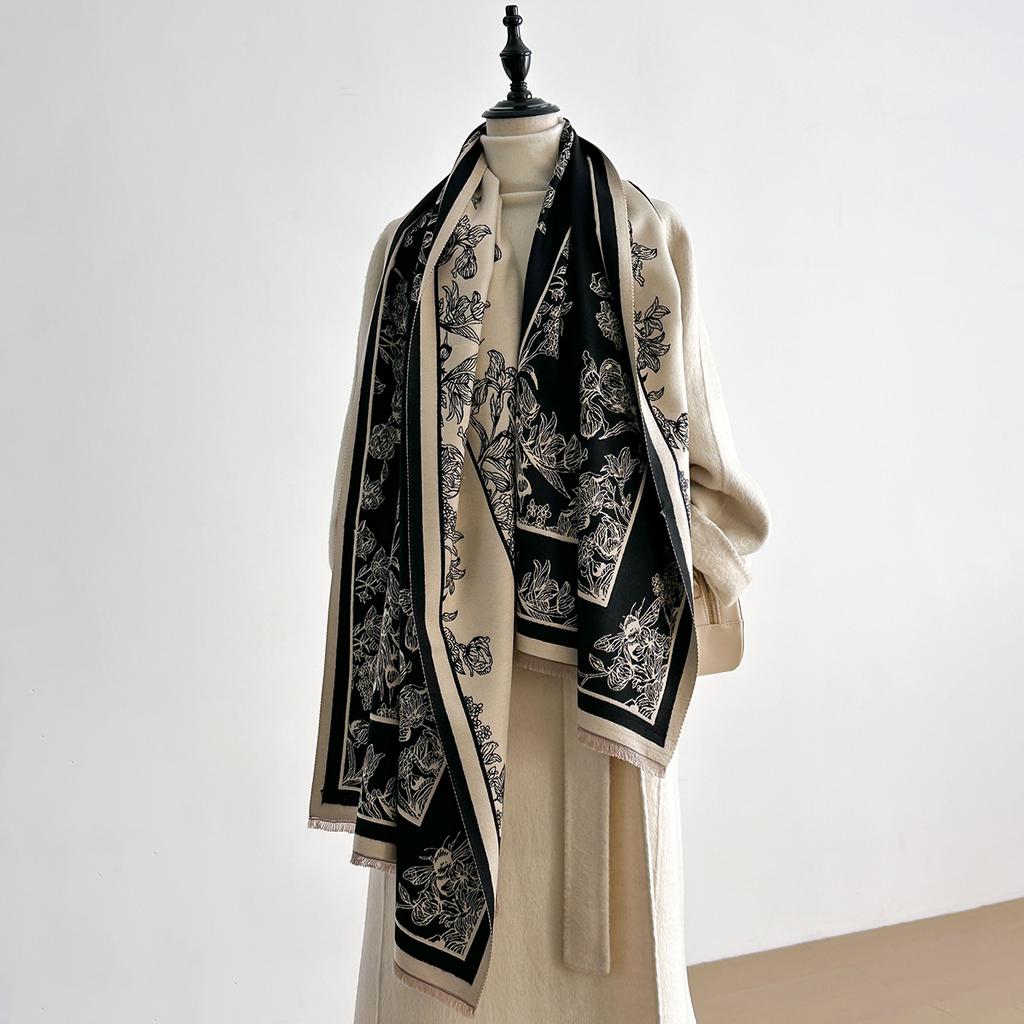 Winter Warm Thick Faux Cashmere Scarf Pashmina Shawls for Women Lady Wraps Stoles Bufanda Echarpe  Fashion Accessory