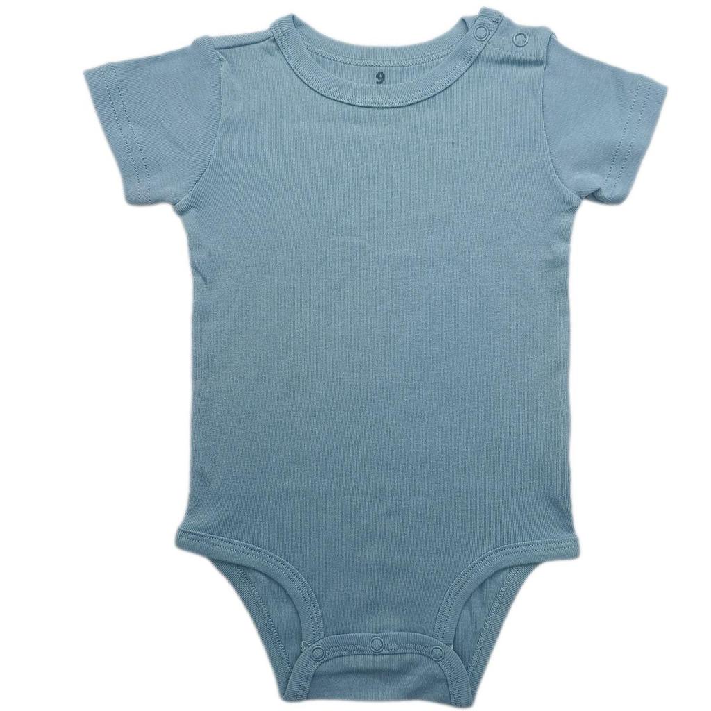 Baby Shoulder Snap Ribbed Cotton Bodysuit - Short Sleeve One-Piece Romper for Boys & Toddlers