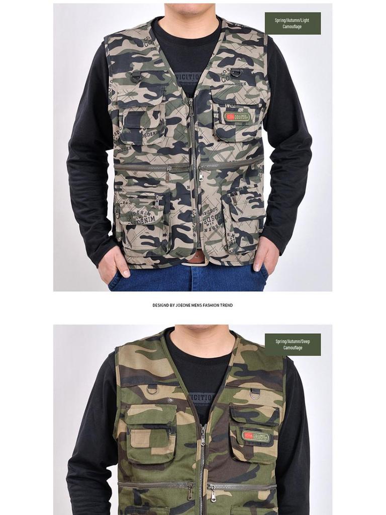 Men's Multi-Season Tactical Mesh Vest with Multi-Pockets for Fishing and Leisure