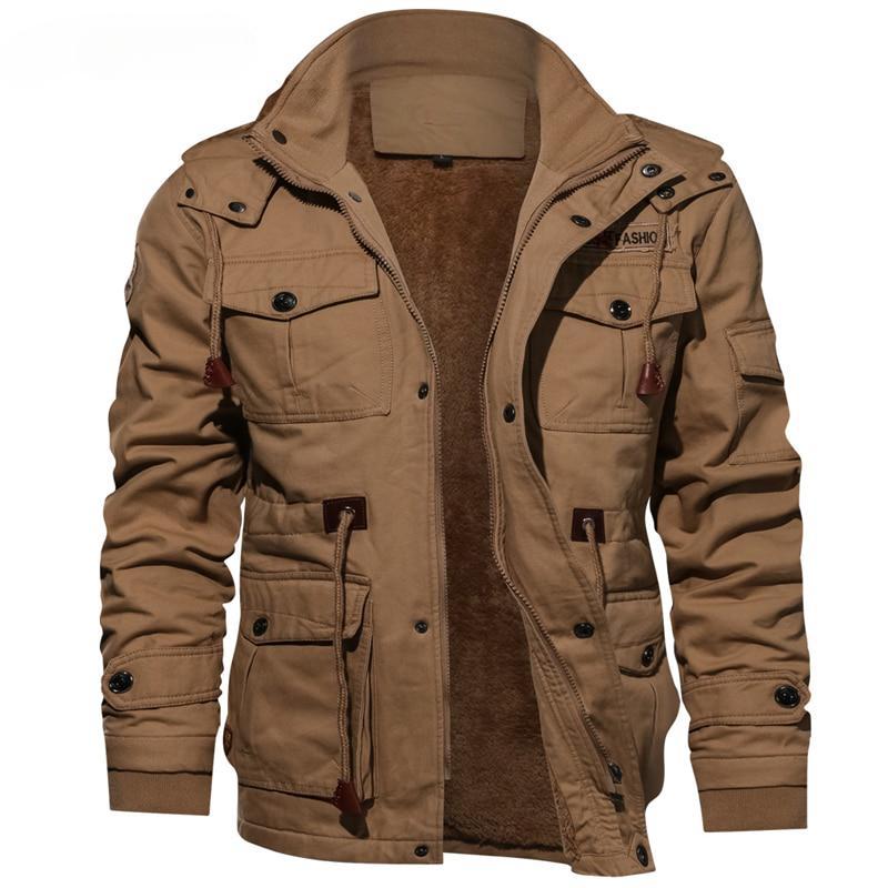 Men 'S Winter Fleece Jackets Warm Hooded Coat Thermal Thick Outerwear Men Military Jacket