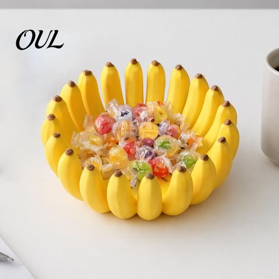 Contenant à Fruits Moderne Imprimé en 3D en Forme de Banane Plateau de Rangement, Support Bol Banane, pour Design Ludique Cuisine, Table à Manger & Entrée, Maison