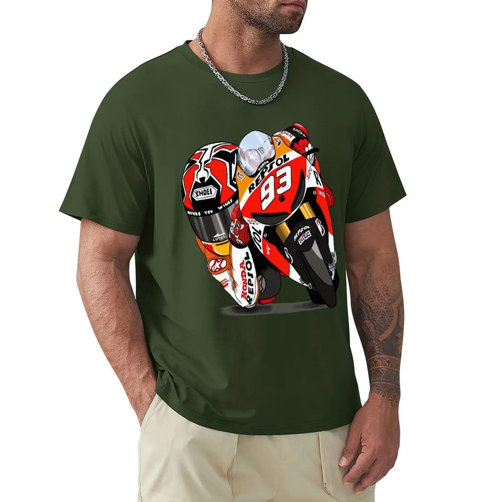 The best product for you Marc Signature 93 MOTO T-shirt Harajuku T-shirt met korte mouwen 100% katoen Grafische T-shirt Tops M
