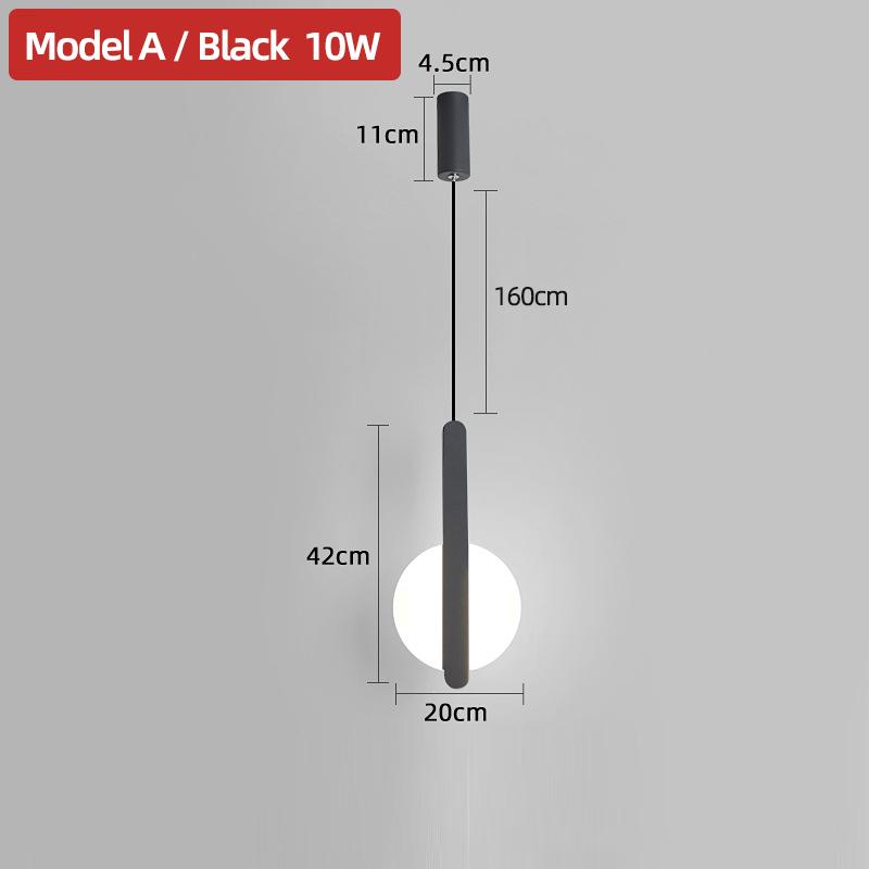 Modern Acrylic LED Pendant Lights Black White Restaurant Bedside Moon LED Pendant Light Suspension Ceiling Hanging Lamp