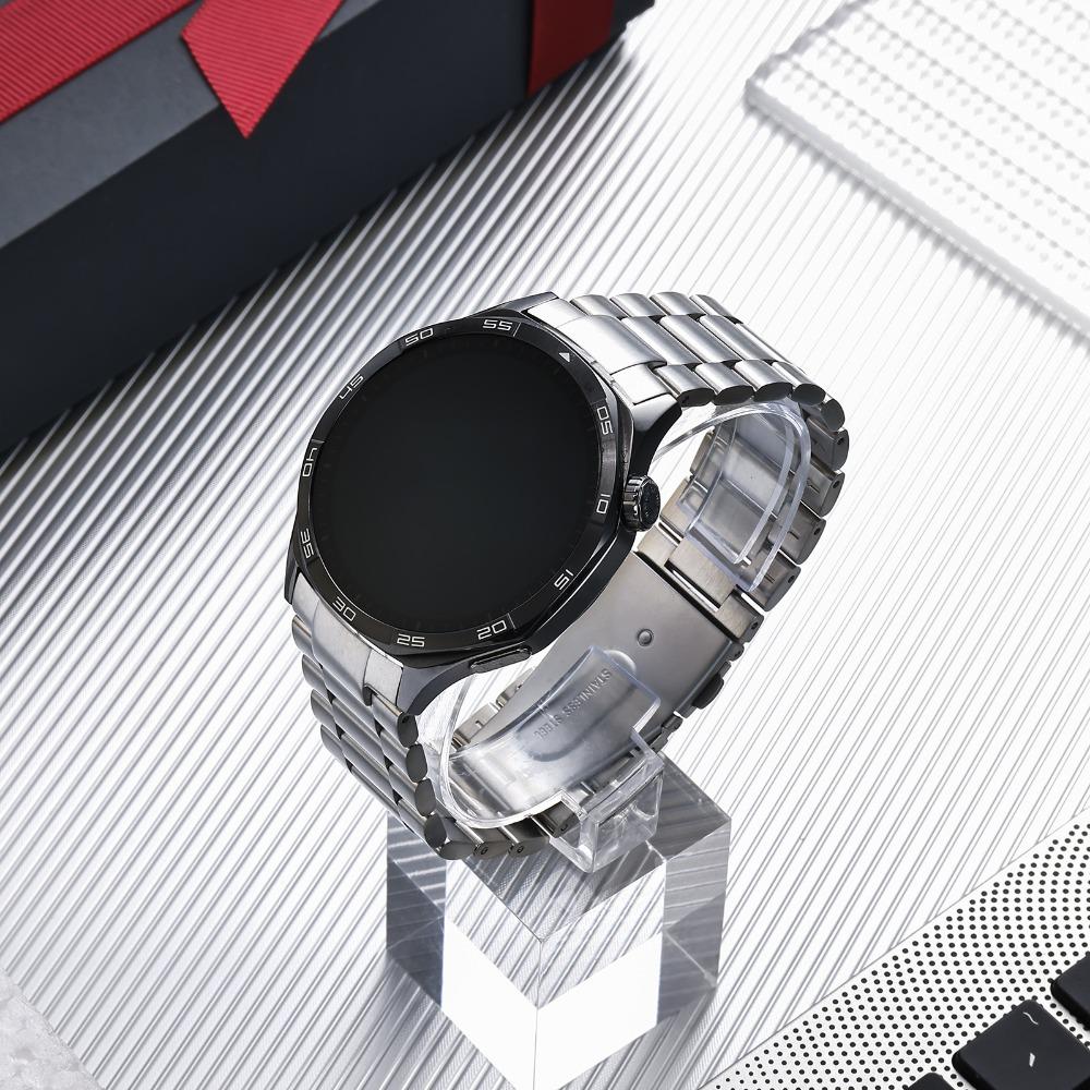 Three Beads No‑Gap Stainless Steel Watch Strap Quick Release Metal Replacement Wrist Band for Huawei Watch GT5 46mm Accessories