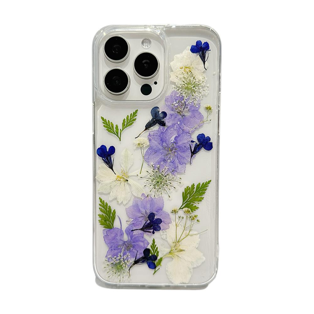 

Real Pressed Dried Flowers Phone Case For iPhone X XS Max XR 7 8 Plus 17 16 15 14 13 12 11 Pro Max 16E Case Soft Floral Cover iPhone Air