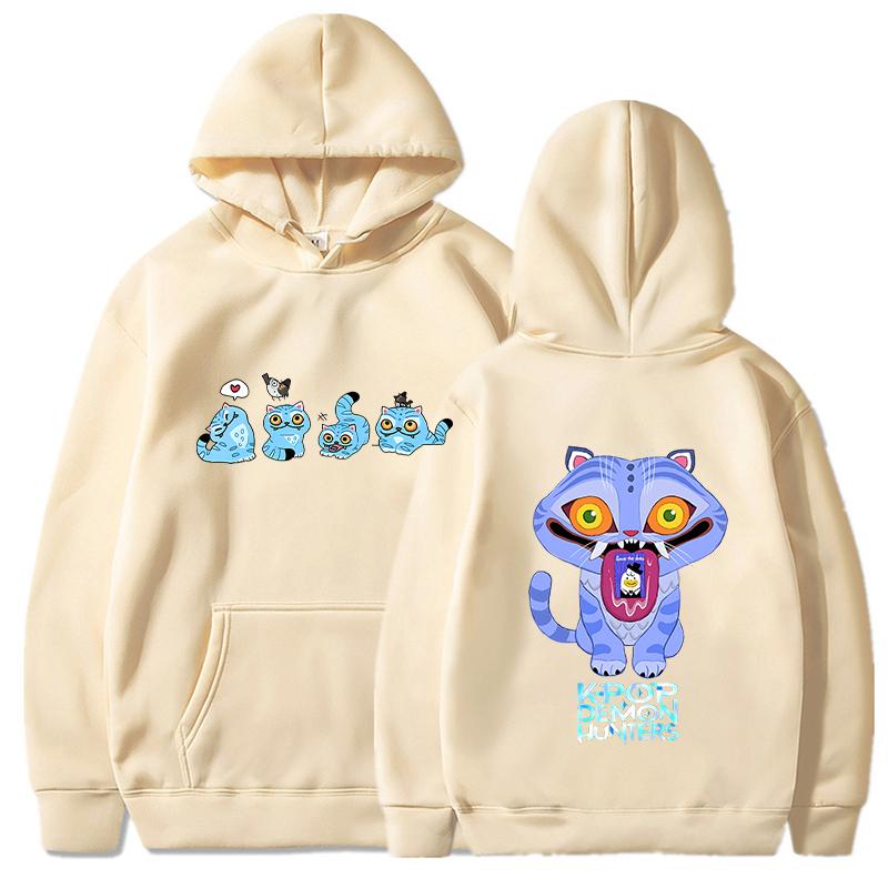 KPop Demon Hunters Tiger Hoodies Men Fashion Anime Printed Sweatshirts Women Casual Cool Streetwear Hoody Pullovers Sudaderas