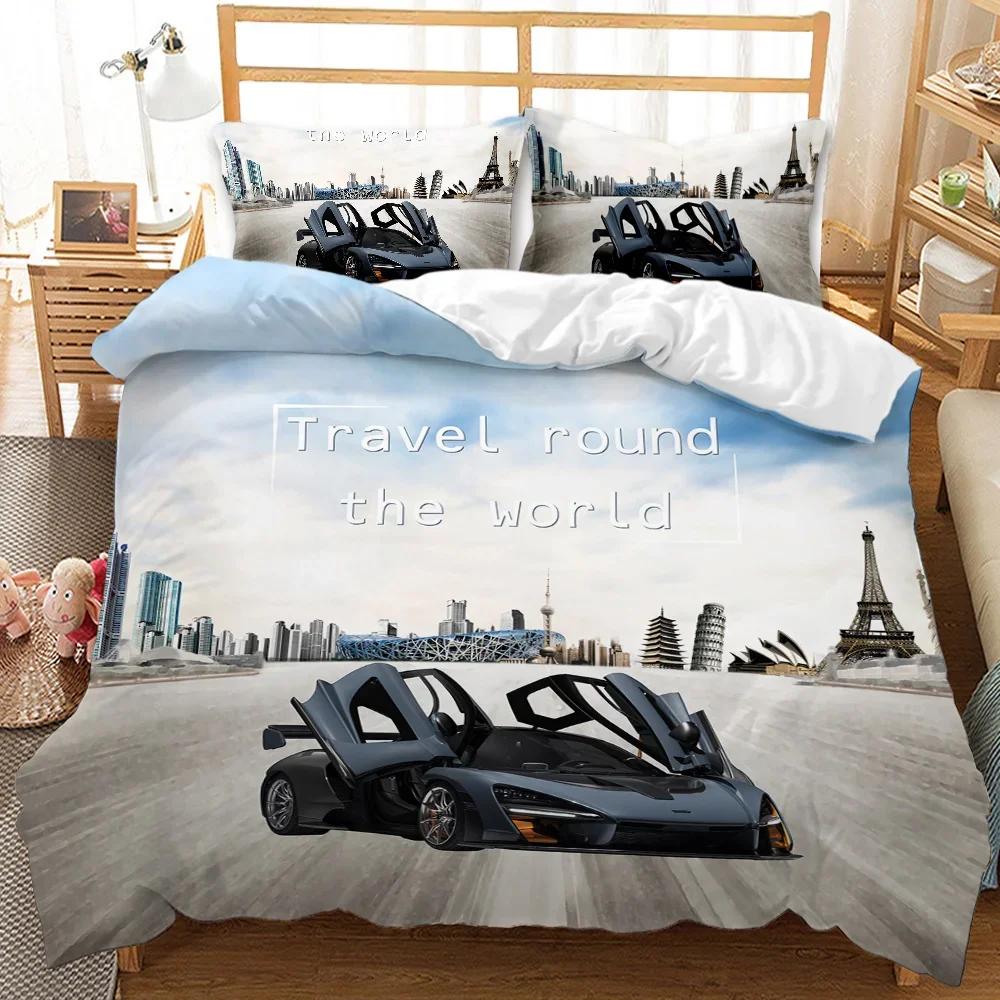 Race Car Bedding Set Boys Extreme Sports Duvet Cover Set Cool Car Comforter Cover Car Sports Queen Size Polyester Quilt Cover