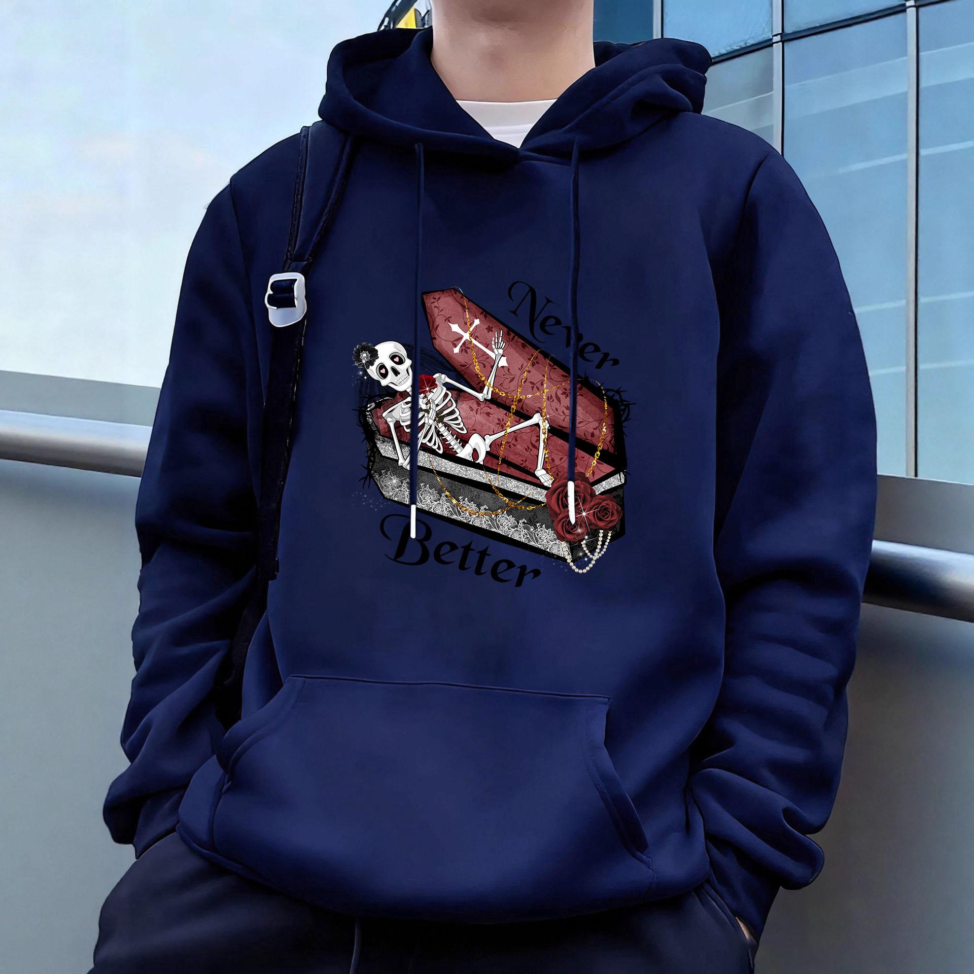 

Хэллоуин Мужские повседневные худи флис хип-хоп 250 г/м² однотонный пуловер толстовка мужская спортивная одежда одежда толстовка мужская одежда XXL светло-серый