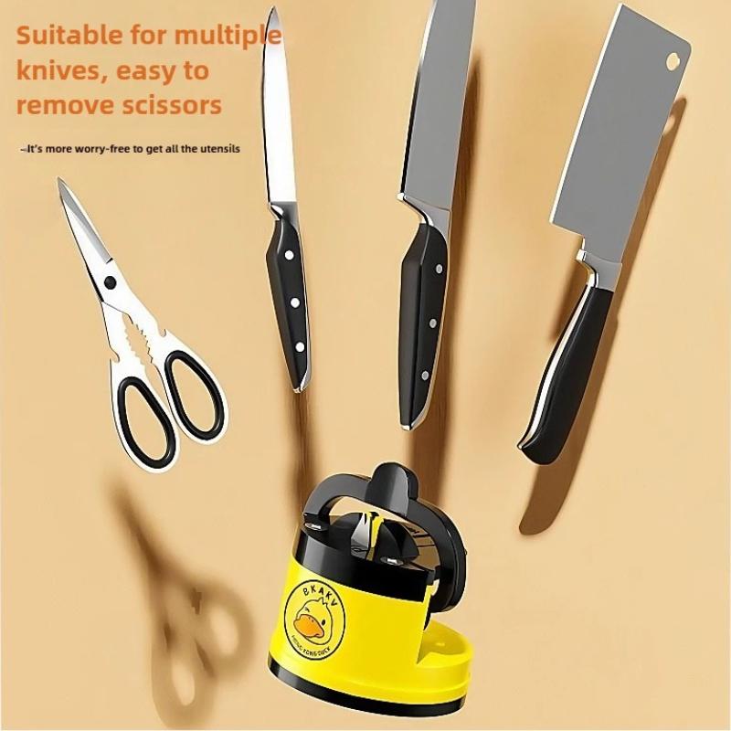 Small Yellow Duck Mini Suction Cup Sharpener, Home Quick Sharpening Tool, Kitchen Mini Sharpener, Sharpening Stone, Easy To Use