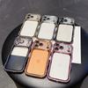 KEYSION Plating Transparent Wavy Rhinestone Phone Case for iPhone 13 14 15 16 17 Pro Max Air 16 Plus Lens Protector Shockproof Cover