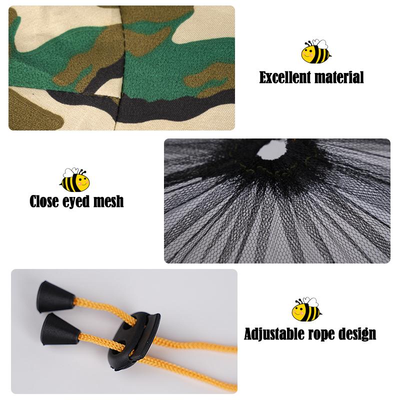 1pcs Bee Keeper Hat With Mosquito Net Prevent Beekeeping Protective Bee Insect Net Veil Hat Outdoor Sunshade Beekeeper Supplies