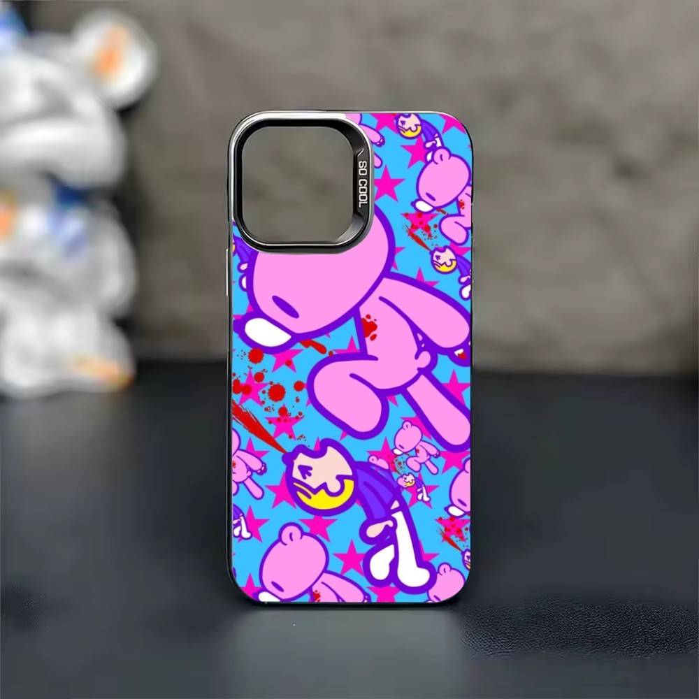 G-Gloomy Süßer Bär Wallpaper Handyhülle Für iPhone 17 16 15 14 13 12 11 Pro Max Plus Silber Süßigkeit Matt Cover