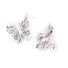 Heavy Industry Micro-inlaid Zircon Blue Butterfly Earrings Elegant Light Luxury Insect Earrings 925 Silver Needle Dinner Earrings Women's