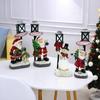  Glowing Satas Snowmans with Lampost Christmas Decoration LED Light Indoor Seasonal Adornment