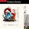 2D Flat Fire Dragon Holding A Ball Acrylic Desktop Decoration, Suitable for Wall Decoration, Porch, Room, Villa, Accents Home, Hallway, or Workplace -