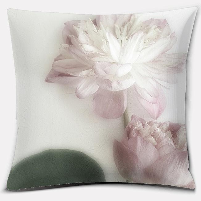 Modern Pink Flowers Series Pillow Gift Home Office Decoration Bedroom Sofa Car Cushion Cover