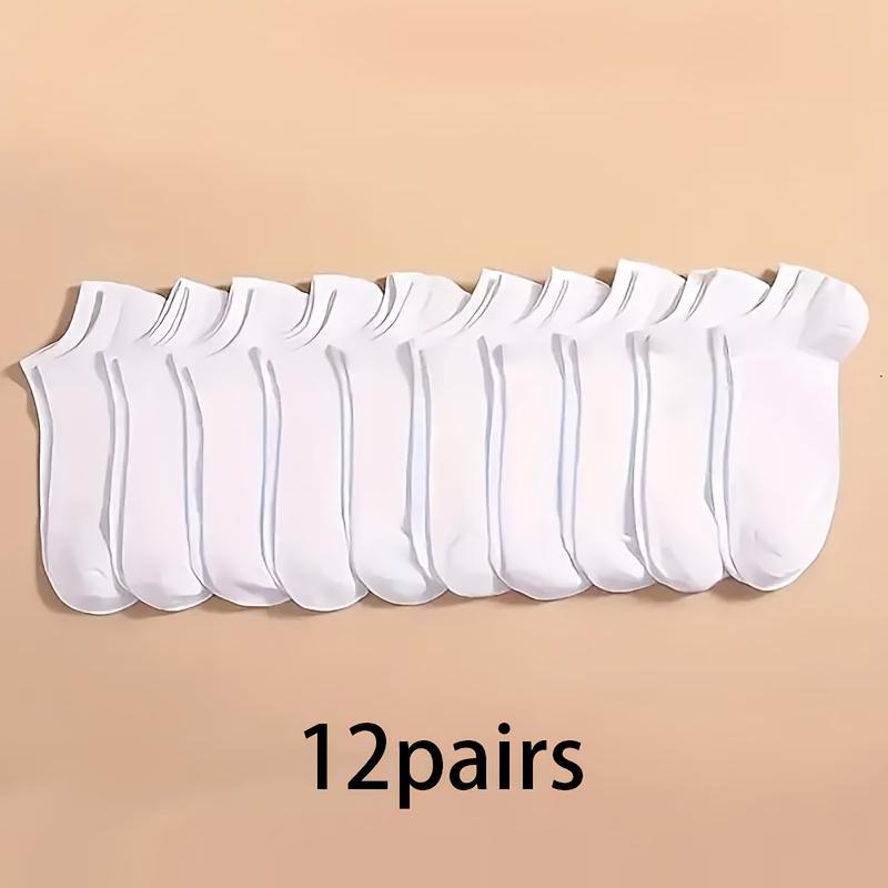 5/16/12 Pairs Of Unisex Solid Color Low-cut Socks, Comfy Breathable Soft Sweat Absorbent Socks For Daily And Outdoor Wearing