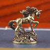Mini Copper Horse Sculpture Realistic Retro Pony Statue Running Horse Ornaments  Chinese New Year