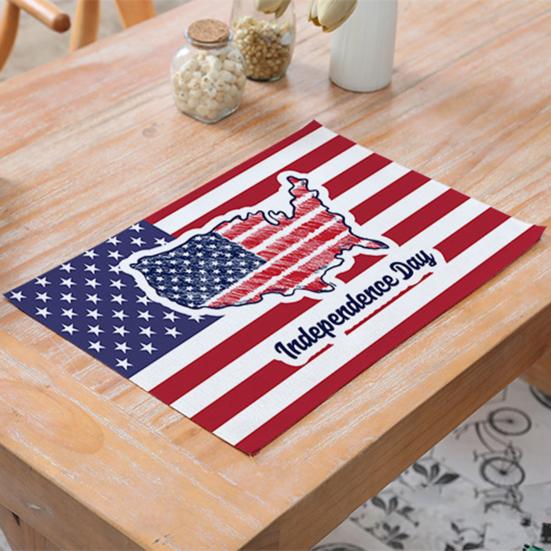 

Placemat Складная вечеринка Поставки Мягкий День Независимости Вдохновленный Обеденный стол Коврик Современная теплоизоляция