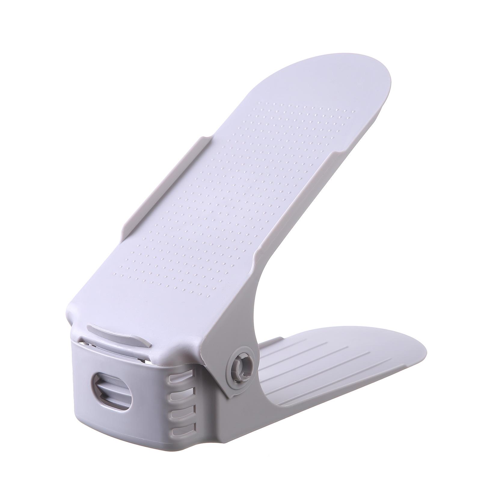 

Двухслойный регулируемый органайзер для обуви Гардеробная Экономия места Стойка для хранения обуви Коробка для обуви Слот для поддержки обуви Кронштейн для обуви Стойка светло-серый