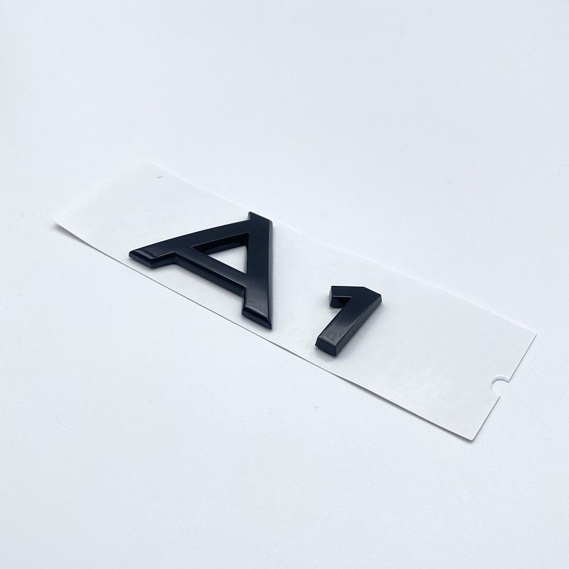 3D Letters Numbers Emblem for Audi A3 A4 A5 A6 A7 A8 Q2 Q3 Q5 Q7 Car Trunk Lid Nameplate Badge Logo Sticker Chrome Glossy Black