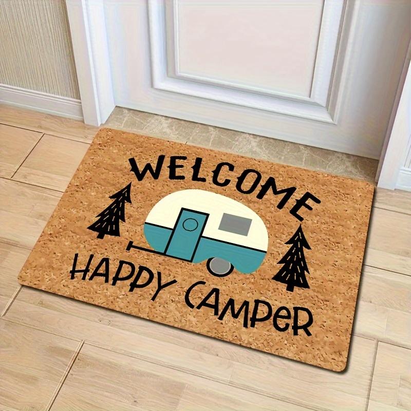 

Funny welcome mat doormat happy camper welcome doormat for camper home use, suitable for indoor and outdoor entrance decoration 40X60cm