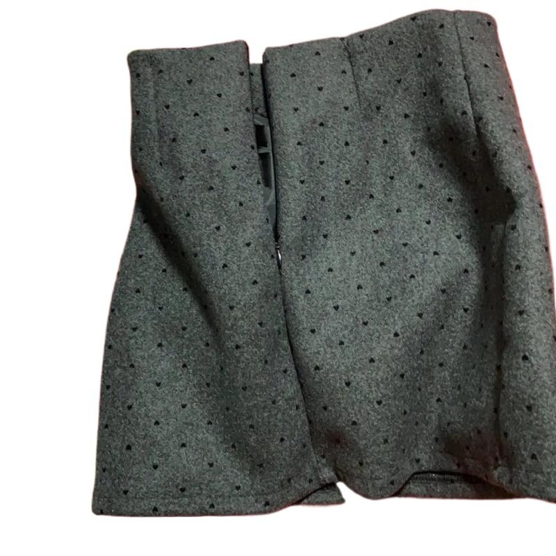 Korean Style Gray Woolen Skirt Winter High Waist A Line Skirt Women Fashion