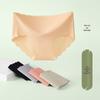 Plus Size Ice Silk Seamless Comfort Wave Edge Mid-Waist Triangle Panties