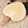 Natural Straw Fan With Tassels Handmade Vintage Asian Style Hand Fan Rattan Decoration Gift For Summer Wedding