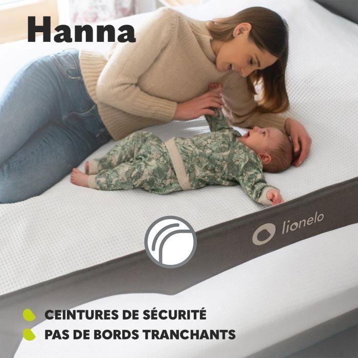 Barrière De Lit Bébé Hanna - LIONELO - Gris - Pliable - Protection Anti-chute - 150x66cm - Gris