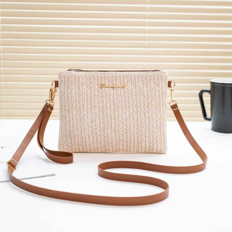 

New women s straw bag, simple personality, long wallet, large capacity, main bag, mobile phone bag, change bag. коричневый