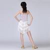 Professional Kids Latin Dance Dress Tassel Ballroom Dance Dress Stage Costume  Children Girls