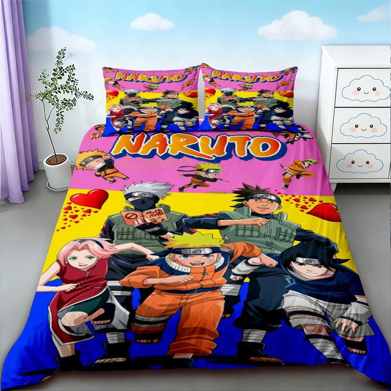 Duvet Cover Naruto Anime Cartoon Bedding Set Comforter Cover Queen King Size Teens Bedroom Dormitory Home Gifts Soft Comfortable