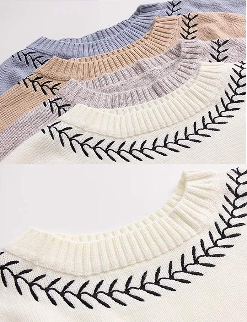 Suéter Feminino S-Lifeeling Fofo de Manga Comprida Estilo Garota da Floresta Solto Quente de Lã de Ovelha Gola Redonda Comprimento Longo, Estilo, Outono/Inverno, Ajuste, Estampado, Macio, Algodão, Gola,