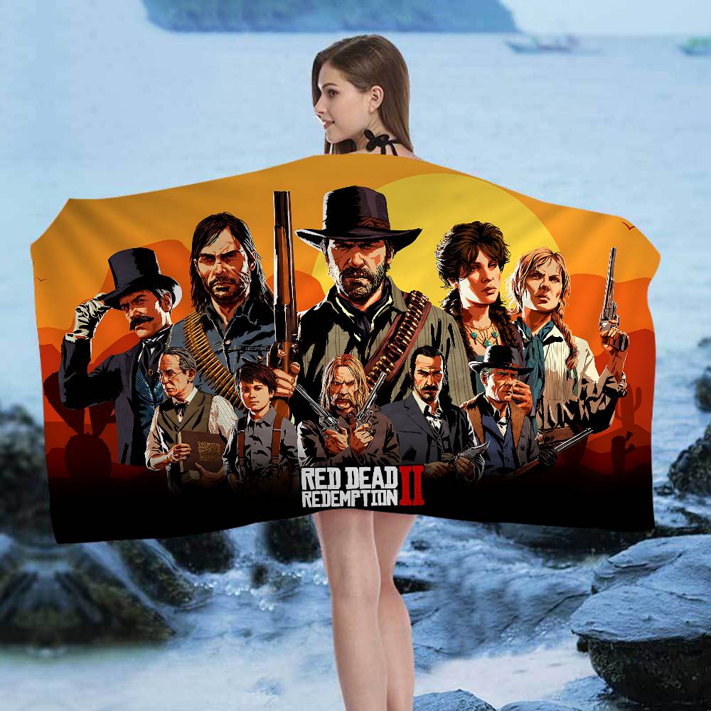 Spiel TV-Red-Dead-Redemption Mikrofaserdecke Schnelltrocknende Strandtücher Übergröße Druck Super Saugfähiges Pooltuch Decke