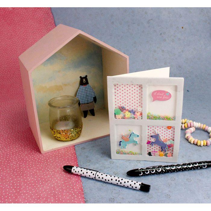 Carte double shaker pour cartes à paillettes Rectangle 10 x 14 cm