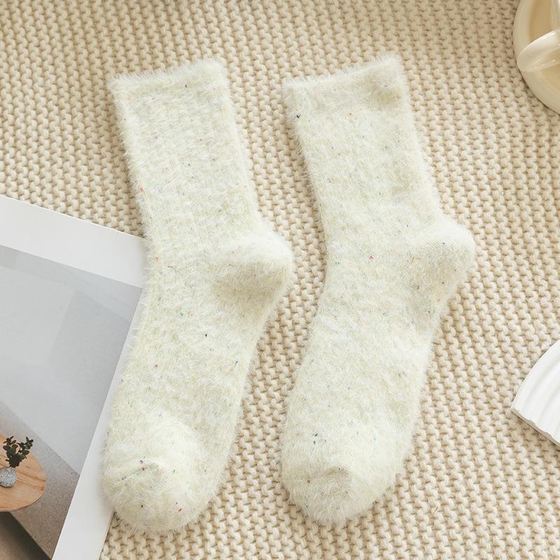 

Женские носки из норки: Теплый, толстый, средней толщины, сплошной мех, мягкий, узор из пряжи в горошек One Size