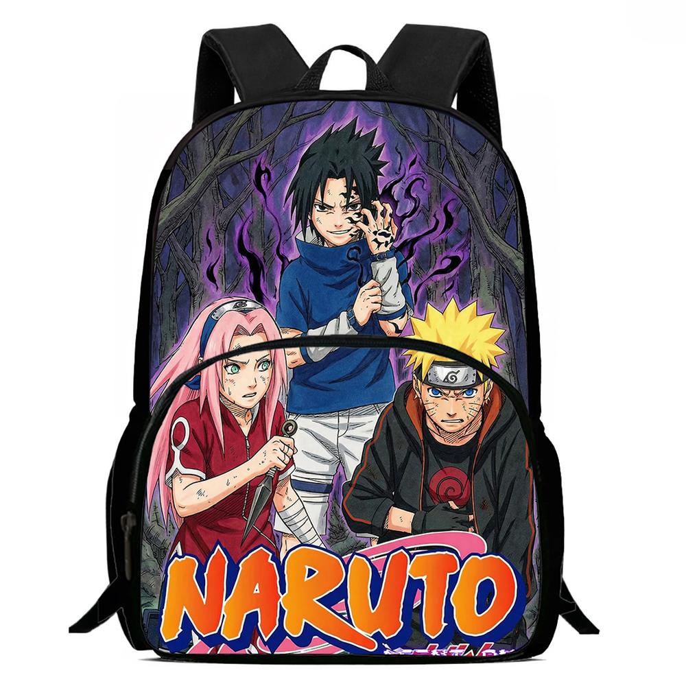 NARUTO Anime Kids Mochila Backpack,With Adjustable Shoulder Strap & Front Pocket,Lightweight & Durable,for Boys & Girls Age 5-10