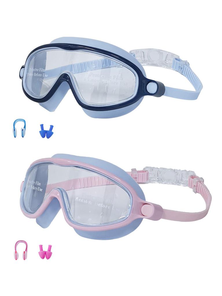 High-Definition, Anti-Fog, Waterproof Swimming Goggles with Earplugs for Adults