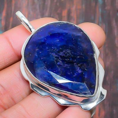 Ciondolo di gioielli fatti a mano in argento sterling 925 con pietra preziosa di azzurrite e malachite per il Memorial Day