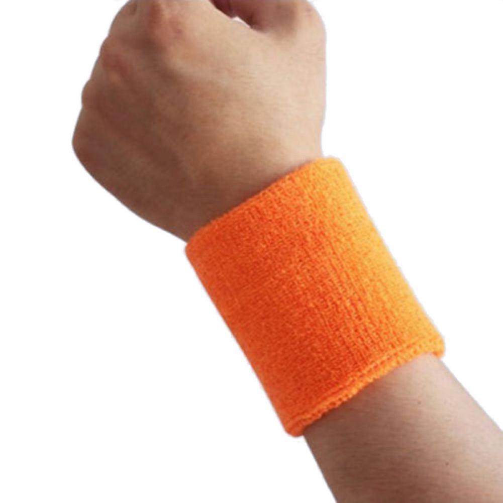 1Pc Wristband Light Weight Cotton Yarn Men and Women Active Tennis Badminton Sweatband Sweat Absorbing Wrist Support Wrist Strap