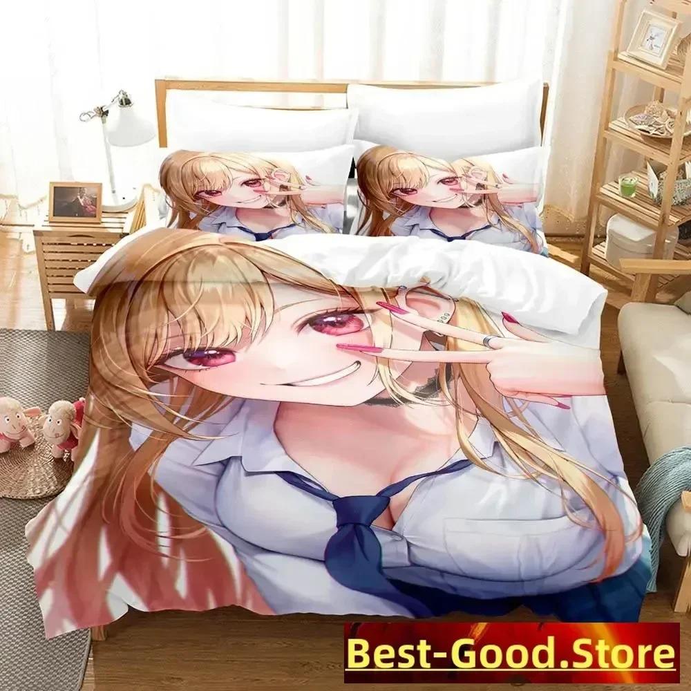 Marin Kitagawa Bettwäsche-Set Einzelbett Twin Full Queen King Size Bettwäsche-Set Erwachsener Kinderzimmer Bettbezug-Sets Anime Bettwäsche-Set