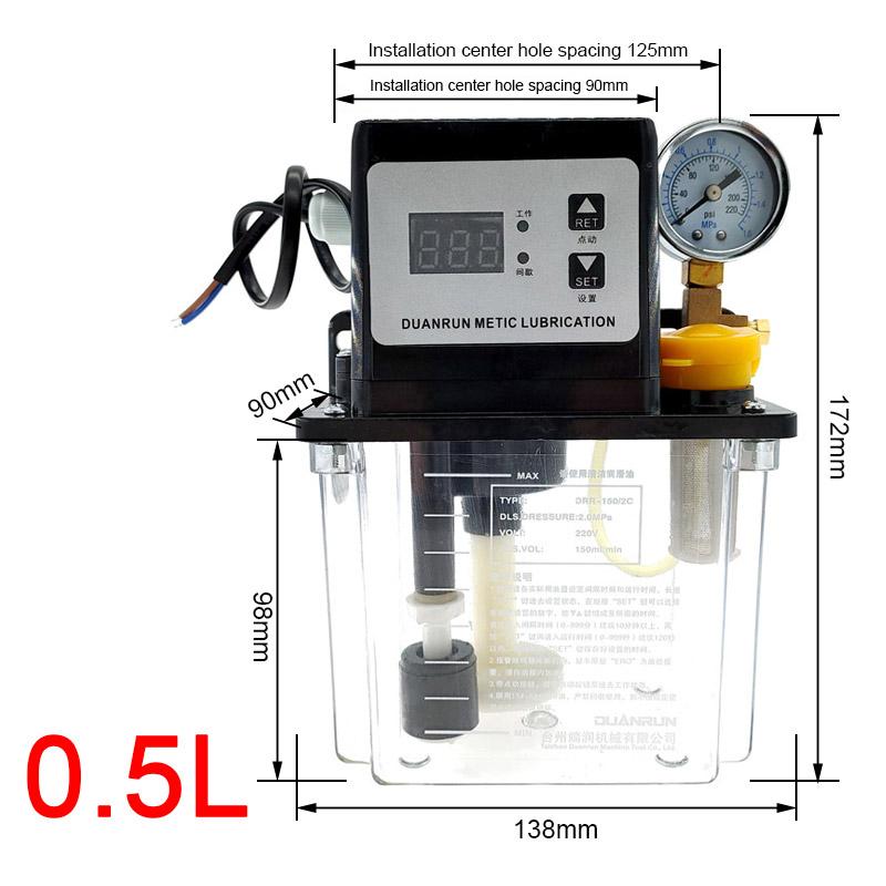 1 pz 0,5L Pompa Lubrificante Pompa Olio Lubrificante Automatica Pompa di Lubrificazione Elettromagnetica CNC Lubrificatore