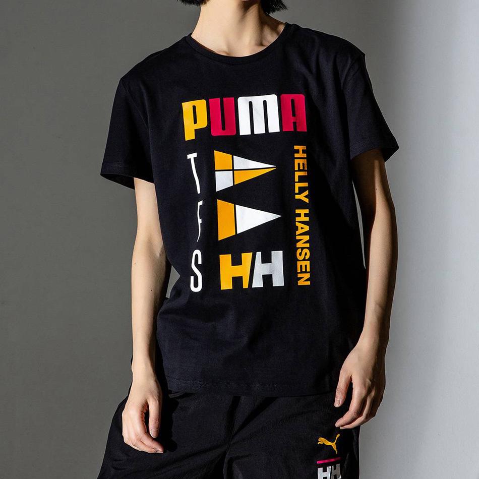 Puma X Helly Hansen Kolaborace Grafický potisk Tričko s krátkým rukávem Dámské Topy Černá 597150-01