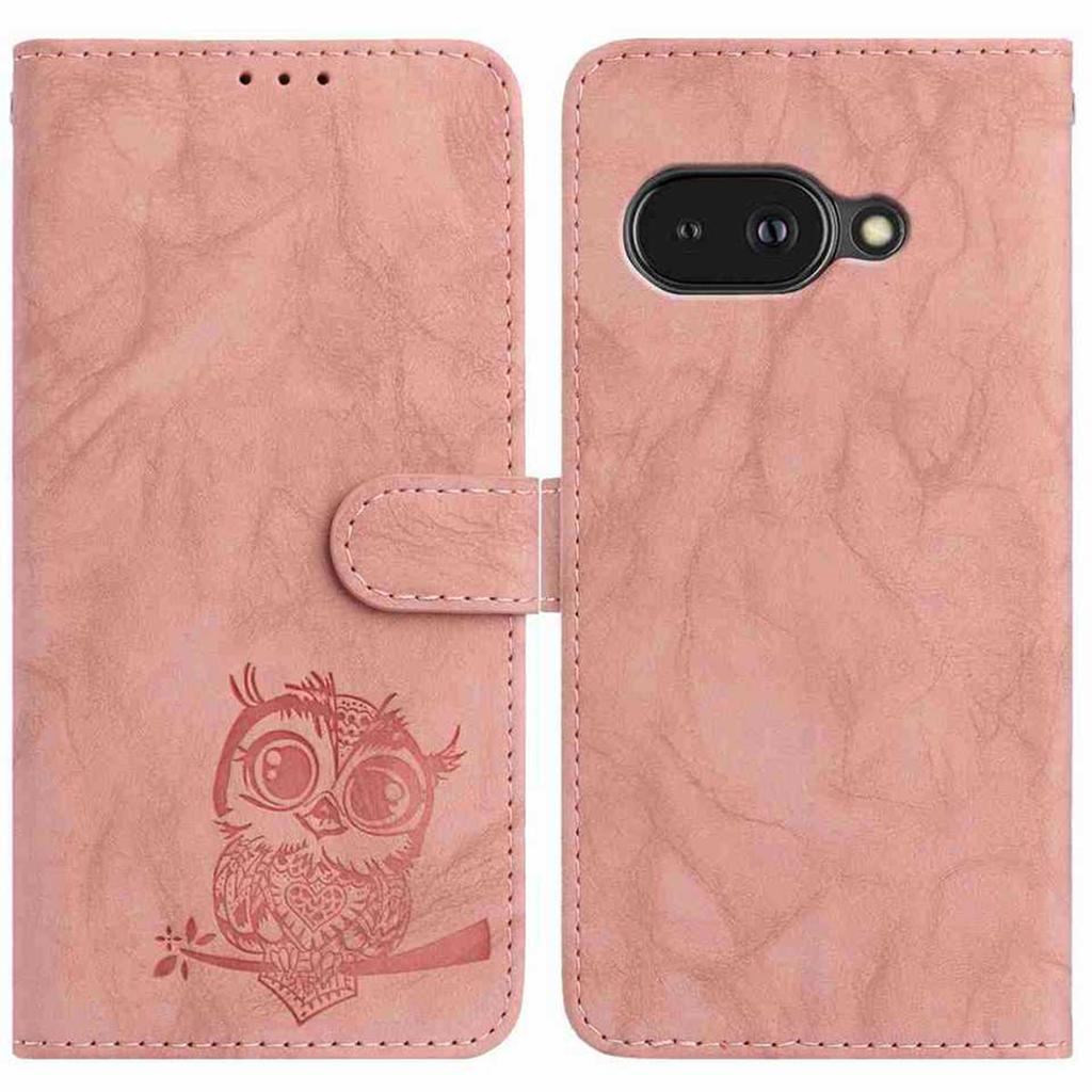 8-Color Owl Embossed Pattern Flip Card Design Wallet Case for Google Pixel 6,Pixel 7,Pixel 8,Pixel 9,Pixel 10 series...