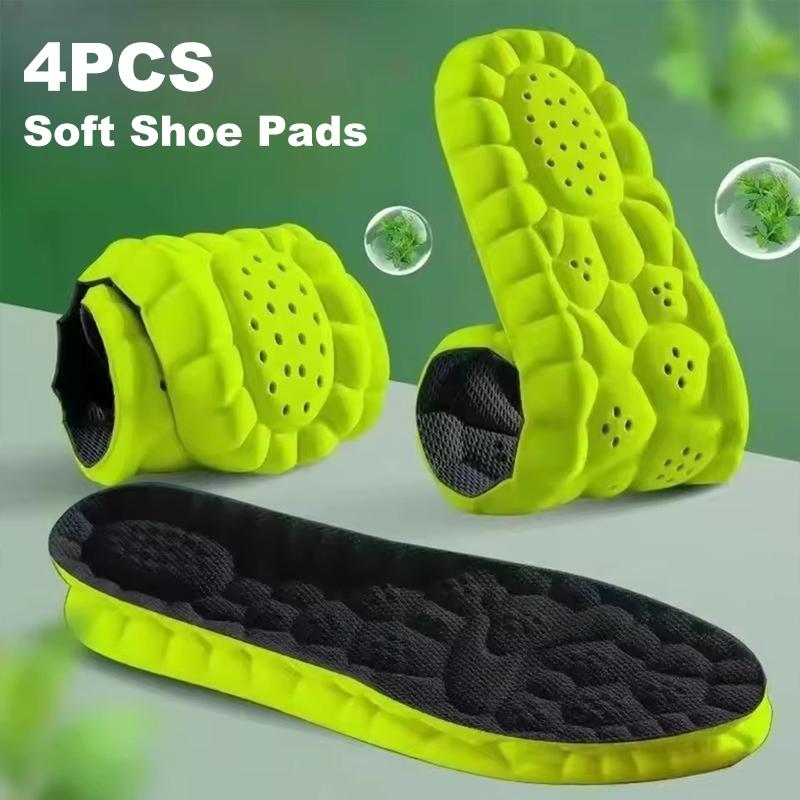 1/1Pcs 1D Sports Insoles Shoes PU Sole Soft Breathable Shock Absorption Cushion Heavy Support Pain Relief Run Orthopedic Insoles
