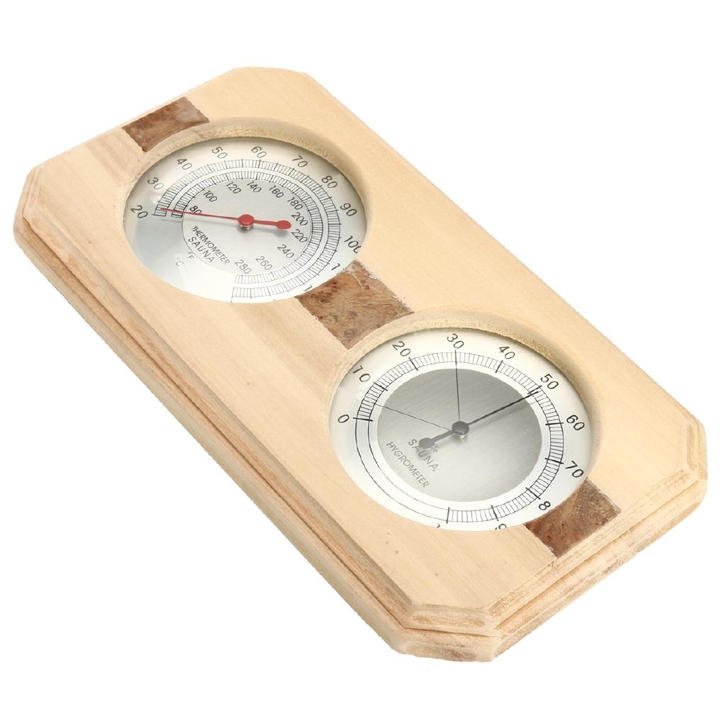 Thermometure Humidity Meter Bath & Sauna Sauna Thermometer Wooden Indoor/Outdoor Hygrometer Steam Wood Sauna Room