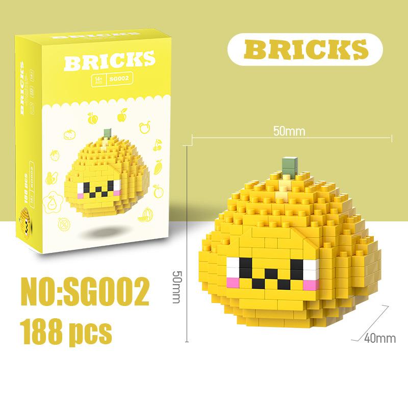 Small particle assembled building blocks educational toys fruit puzzle children boys and girls educational small ornaments gifts